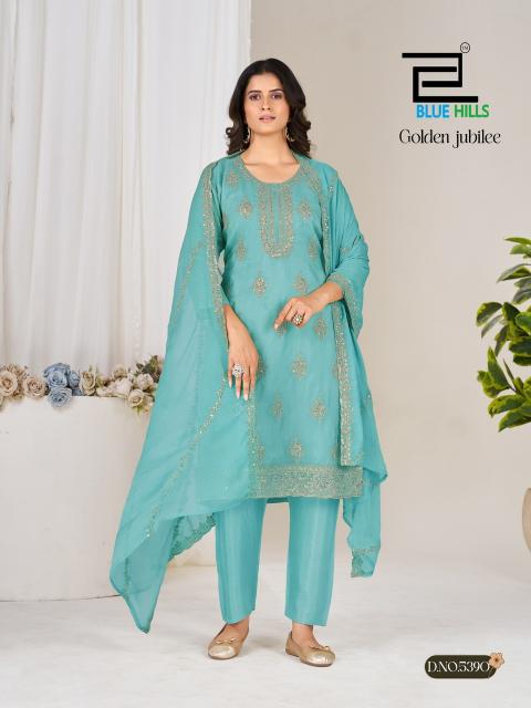 Blue hills golden jubilee designer party wear kurtis wholesale